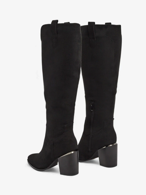 Жіночі ботфорти еко замшеві на підборах-стовпчику Ferrevi