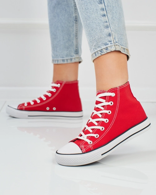 Жіночі високі червоні кеди Royalfashion Eonall