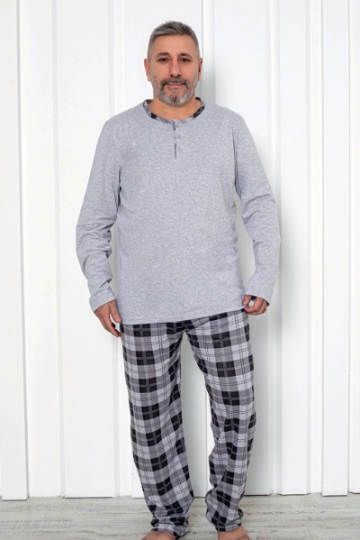 Royalfashion Чоловічі клітинні бавовняні піжами РОЗМІР PLUS