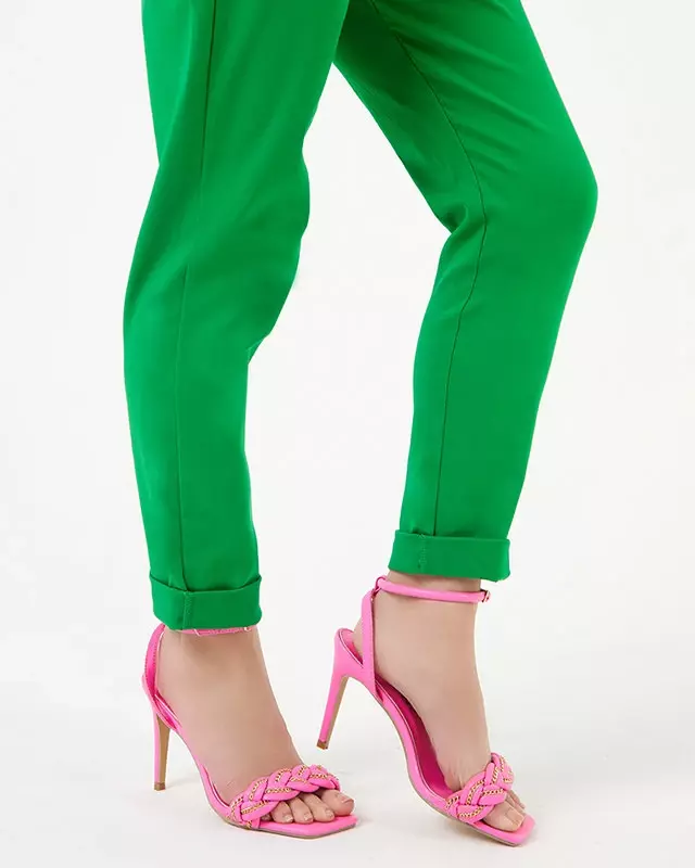 VÝPRODEJ Fuchsiové dámské sandály na jehlovém Tenedi - Obuv