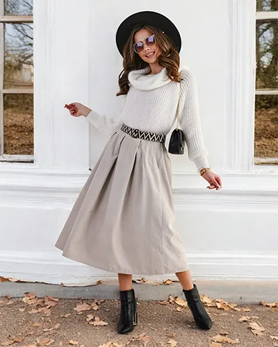 Dámská středně dlouhá sukně Royalfashion a'la kord.