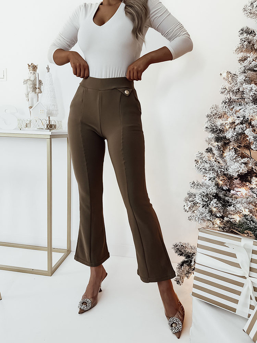 Легінси Royalfashion чорні жіночі з екошкіри a'la bells