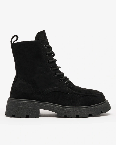 Royalfashion Černé dámské šněrovací kozačky Oroccar