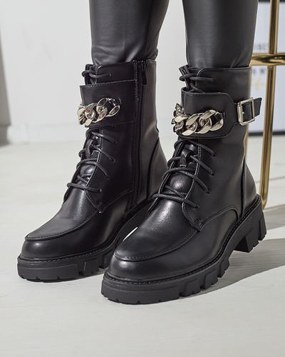 Утеплені чорні жіночі черевики-баггі Effpi-Footwear