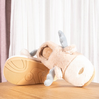 Béžové sobí pantofle Sweet Reindeer - Obuv