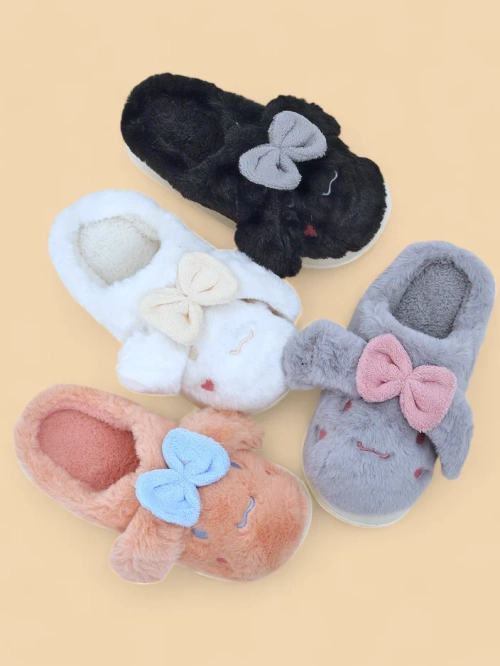 Royalfashion Жіночі хутряні капці з бантом Savos