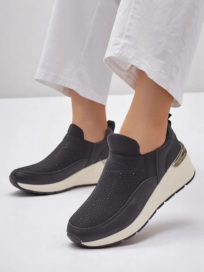 Royalfashion dámské sportovní boty na slip-on s kamínky Elera