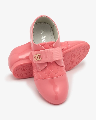 Дівчачі стьобані напівчеревики з екошкіри рожевого кольору Werme- Footwear