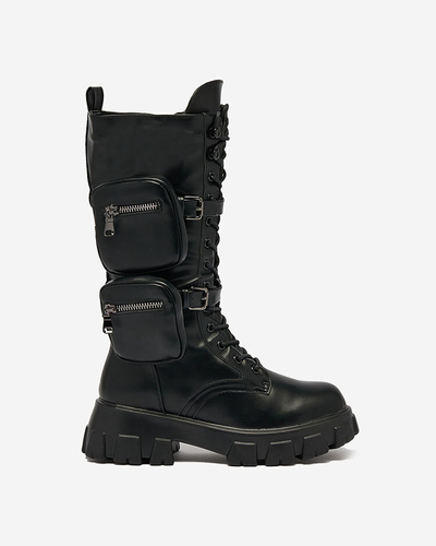 Royalfashion Černé dámské boty bagger s pouzdrem Atiuha