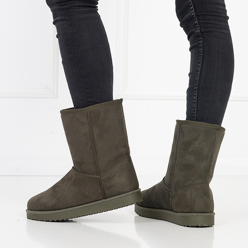 Темно-зелені жіночі чоботи Lessledi