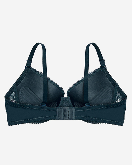 Бірюзовий жіночий бюстгальтер пуш ап, декорований мереживом - Нижня білизна