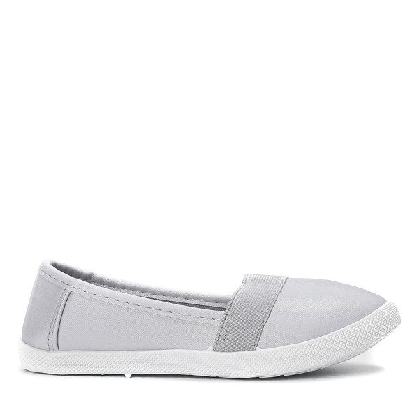 Srebrne dziewczęce slip - on Aurelina - Obuwie
