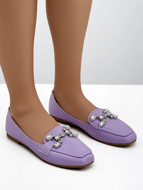 Королівська мода Жіночі лофери з стразами Lecilla