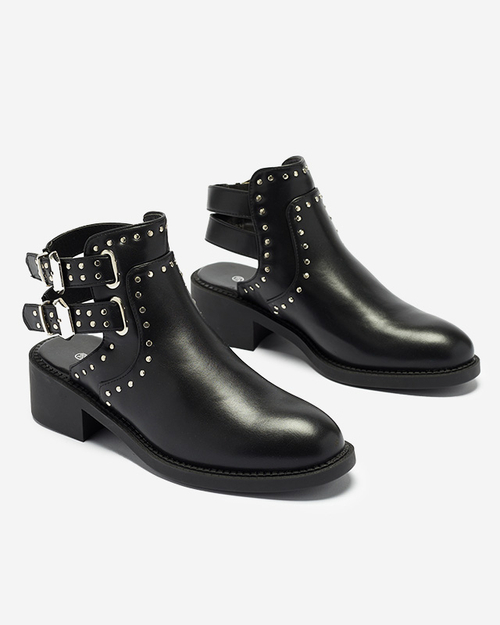 Чорні жіночі ботильйони з вирізами Dlagona- Взуття