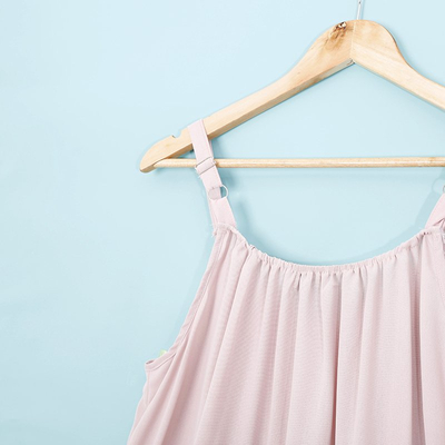 Světle růžová dámská bavlněná kombinéza s knoflíky - Oblečení