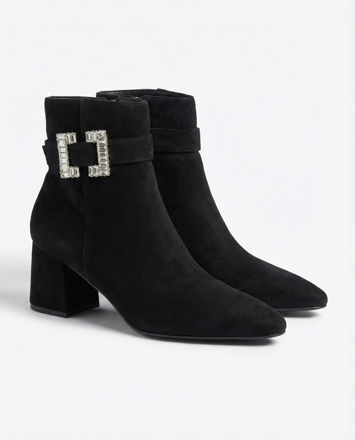 Royalfashion Чорні жіночі черевики на низькій шпильці Masemart