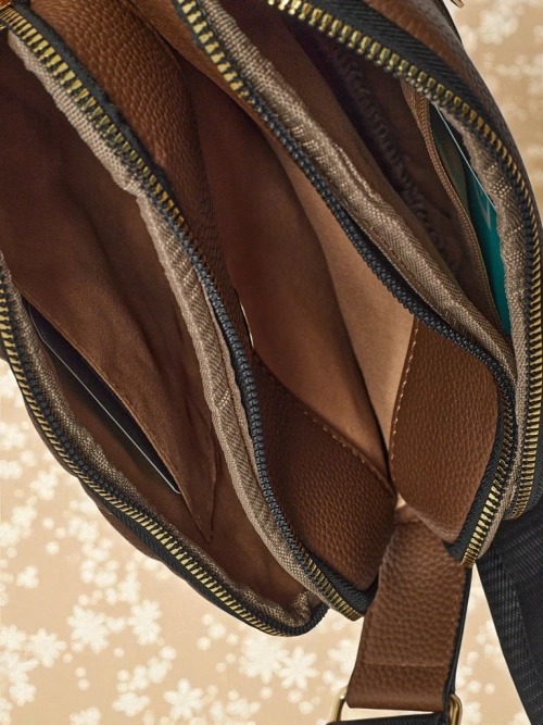 Маленька стьобана сумочка з м'якої екошкіри Copper Veil