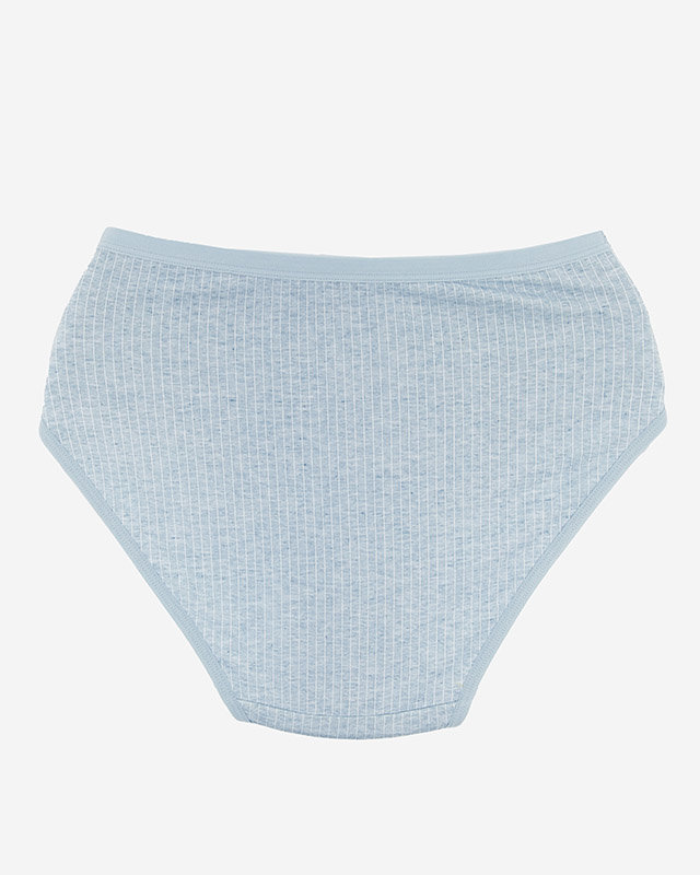 Dámské modré kalhotkové kalhotky s květinovým páskem - Spodní prádlo