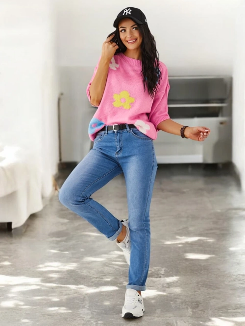 Royalfashion Бавовняні прямі джинси для жінок