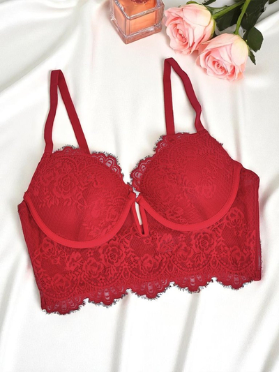Royalfashion Жіночий бюстгальтер з пуш-апом і мереживом, у стилі корсета Grace Corset