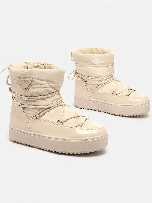 Royalfashion Жіночі черевики-сліпони a'la снігоступи бежеві Vevnose