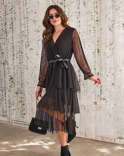 Жіноча довга сукня Royalfashion з оборками