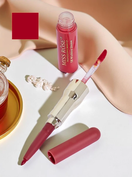 Tekutá rtěnka a konturovací tužka na rty 2-v-1 Russian Red