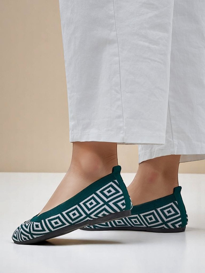 Royalfashion Fabric Dámské baleríny s geometrickým potiskem Metrika
