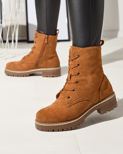 Hnědé dámské traperky Priviea - Obuv