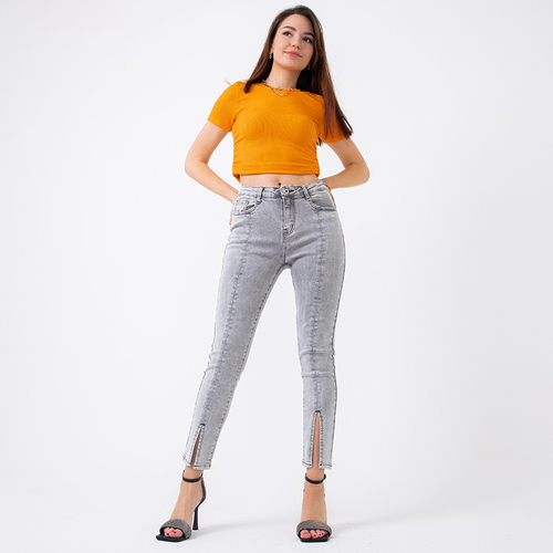 Сірі жіночі вузькі джинси - Одяг