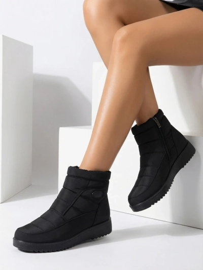 Dámské Kotníkové Boty Athena Černé Z Tkaniny Na Podzim a Zimu