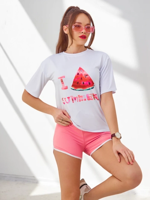 Royalfashion Жіночий спортивний комплект з футболкою та шортами «Кавун»