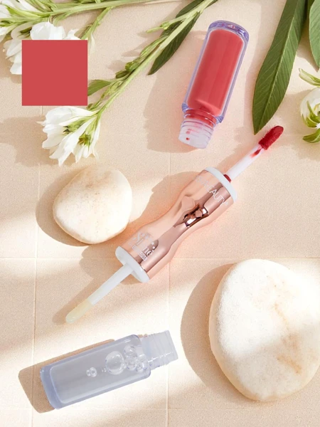 Rtěnka a čirý lesk na rty 2 v 1 Jemně růžová