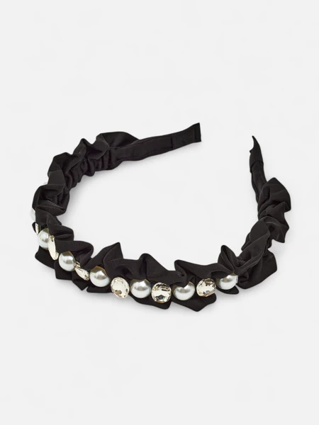 Royalfashion Čelenka do vlasů s řasením a perličkami