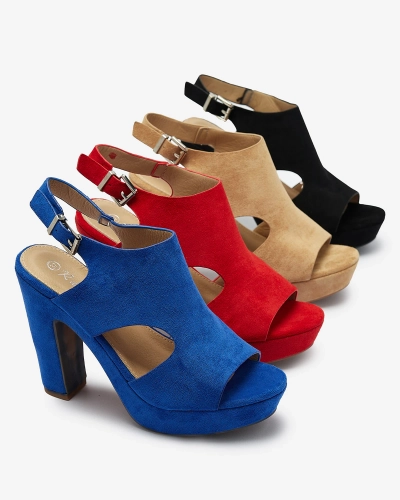 Світло-коричневі жіночі босоніжки на стійкій танкетці Lamiess - Взуття