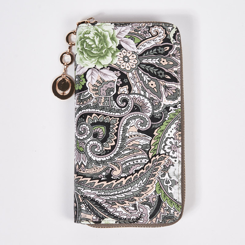 Зелений жіночий великий гаманець з модним візерунком - Аксесуари