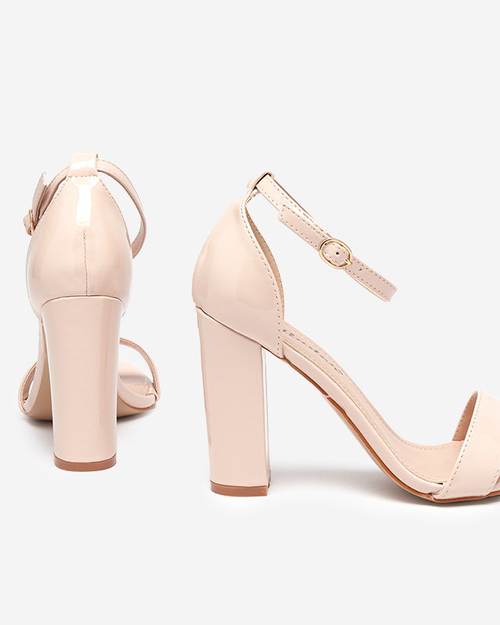 Пудрові жіночі босоніжки на вищому стовпі Rosdo - Взуття