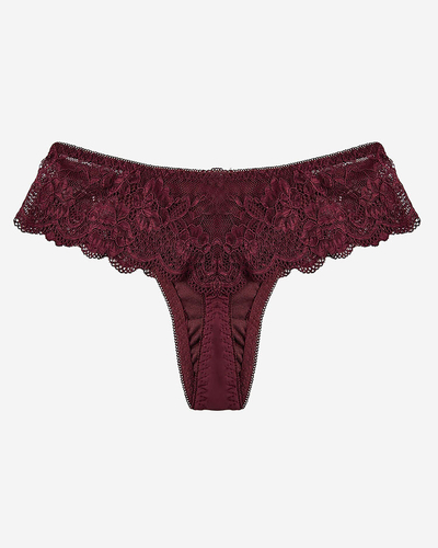 Трусики-бріфи з мережива Royalfashion Maroon