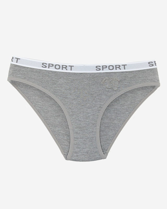 Šedé bavlněné dámské kalhotky - Spodní prádlo