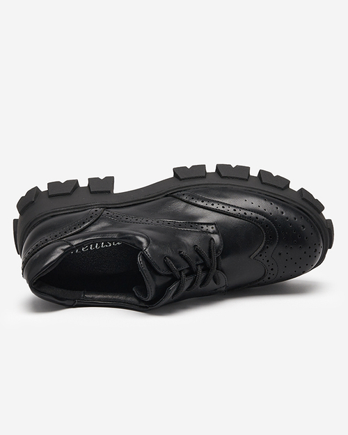 Чорні жіночі черевики на шнурівці Uneri