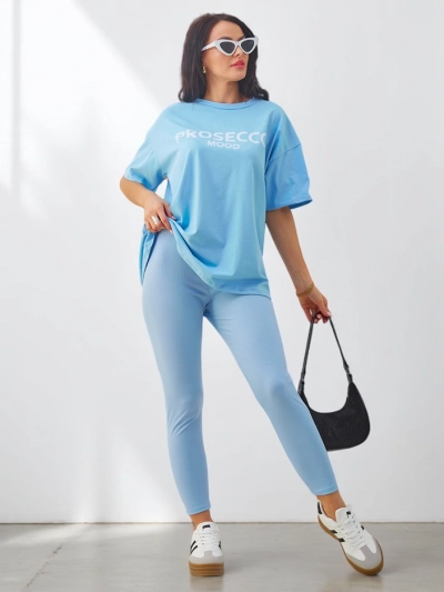 Royalfashion Котоновий жіночий комплект із коротким рукавом та легінсами