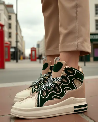 Royalfashion Vysoké dámské sportovní boty s ukrytou platformou Oblaffi