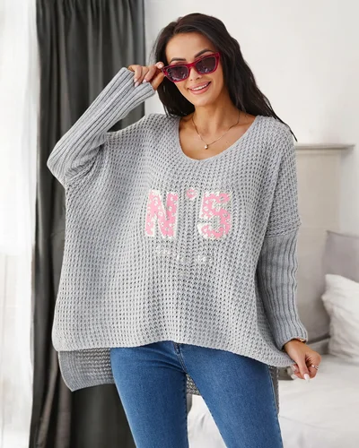 Royalfashion акриловий жіночий в'язаний светр з принтами