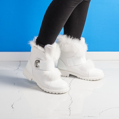 Bílé dívčí boty s kožešinou Neve - Obuv 1