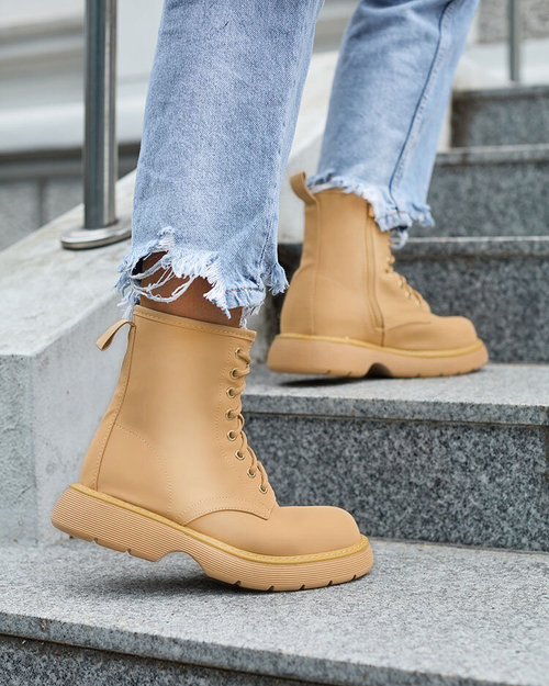 Жіночі черевики Royalfashion Matte світло-коричневі Kucillo