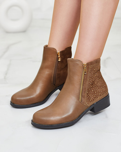 Royalfashion Чорні жіночі чоботи із золотою парчею Brosecco