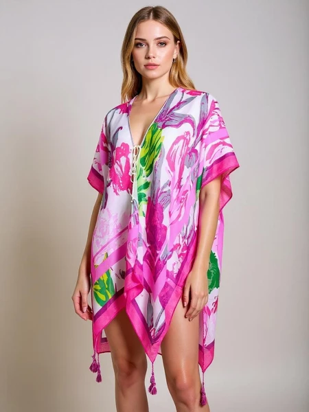 Sukienka Pareo Hera Fiore od Royalfashion – wielokolorowe, uniwersalne