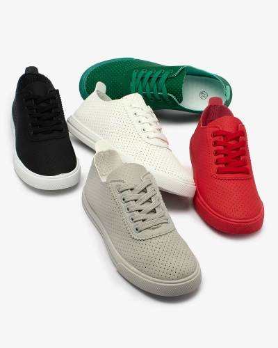 Royalfashion Červená dámská prolamovaná tenisová obuv Salomp