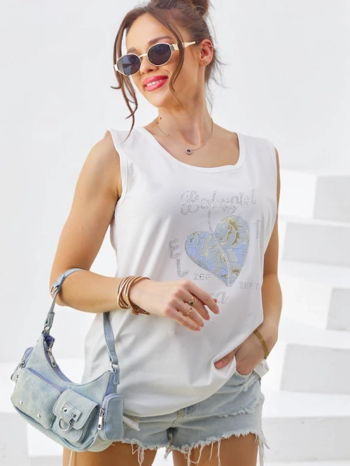 Royalfashion Бавовняний жіночий майка з сердечком