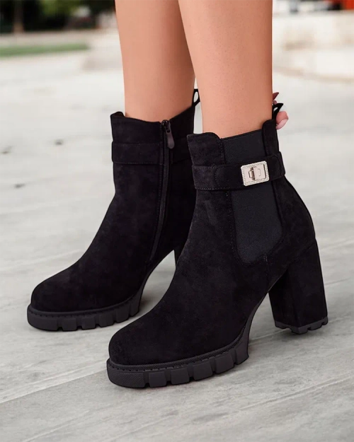 Жіночі блочні чоботи з високим каблуком Royalfashion Effo